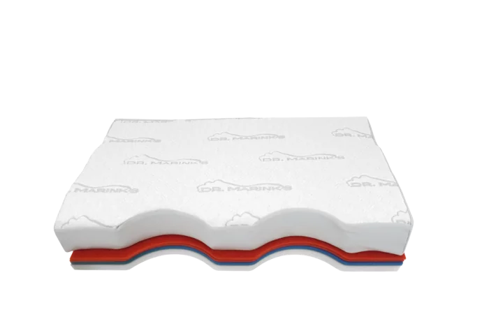 cushioning inside a comfortable, white pillow